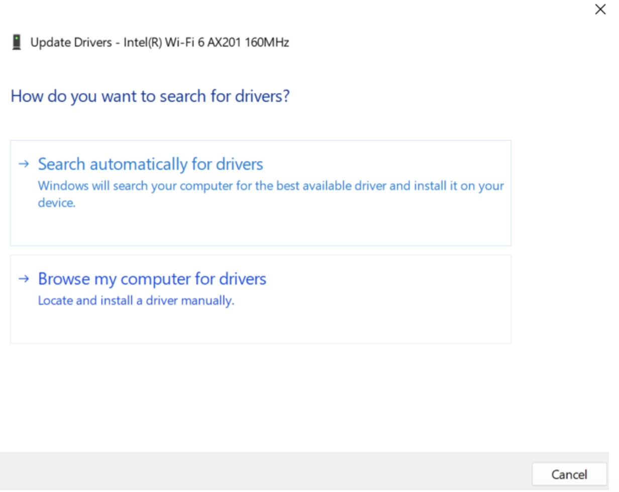 Select Search automatically for drivers from the window that opens and follow the instructions to update your drivers